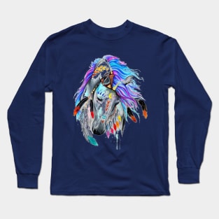 Colorful horse head Long Sleeve T-Shirt